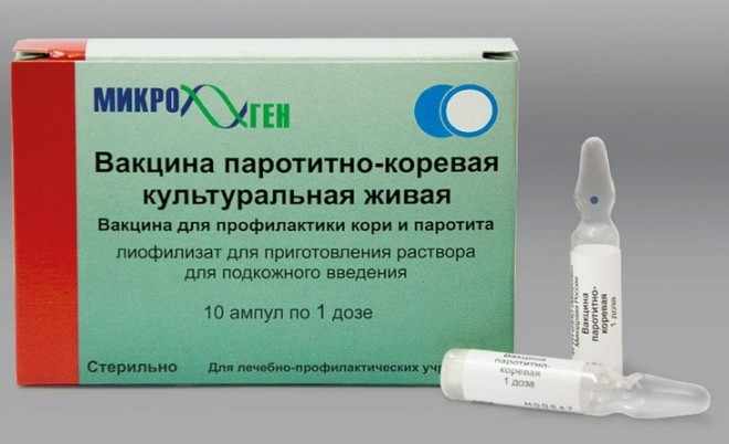 Паротитно-коревая живая вакцина