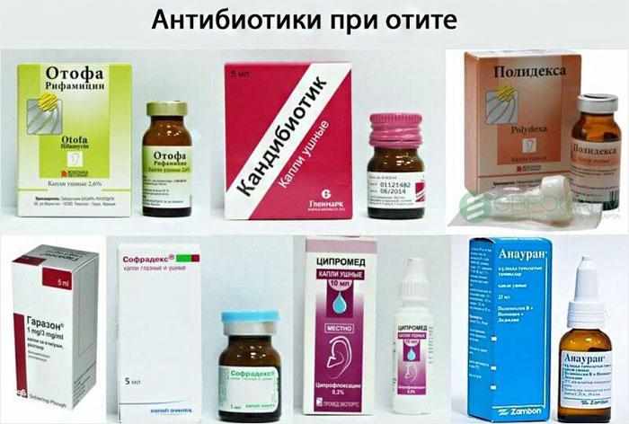 Антибиотики при отите