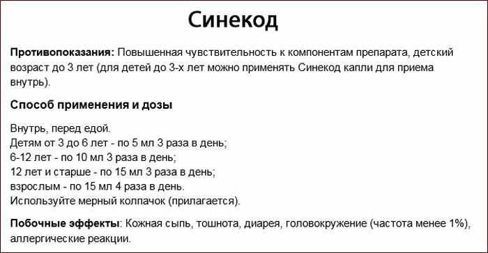 Инструкция по применению сиропа от кашля Синекод.