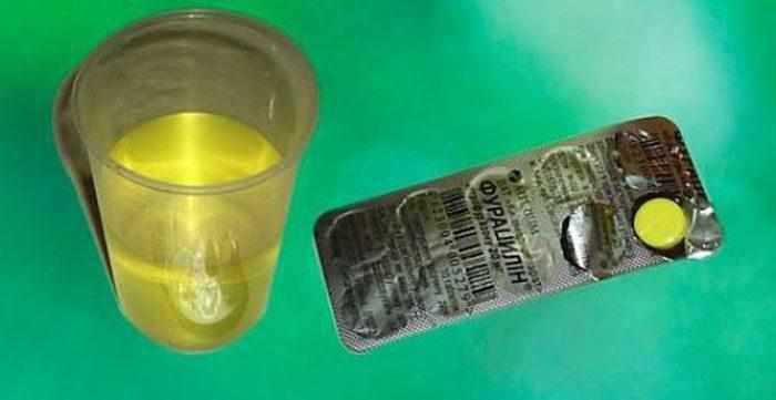 Разведение таблетки фурациллина