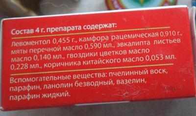 Состав бальзама звездочка