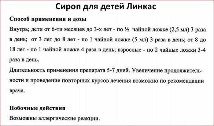 Инструкция к препарату Линкас