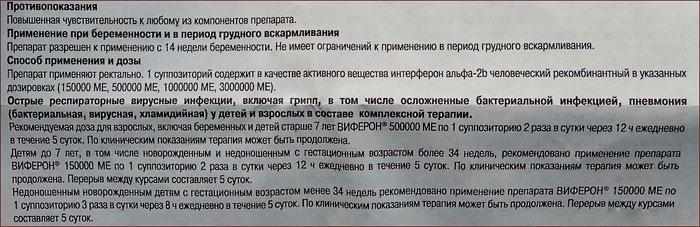 Инструкция к препарату Виферон