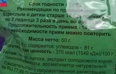 Состав лакричных конфет