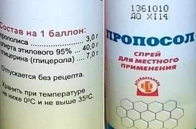 Состав спрея прополис