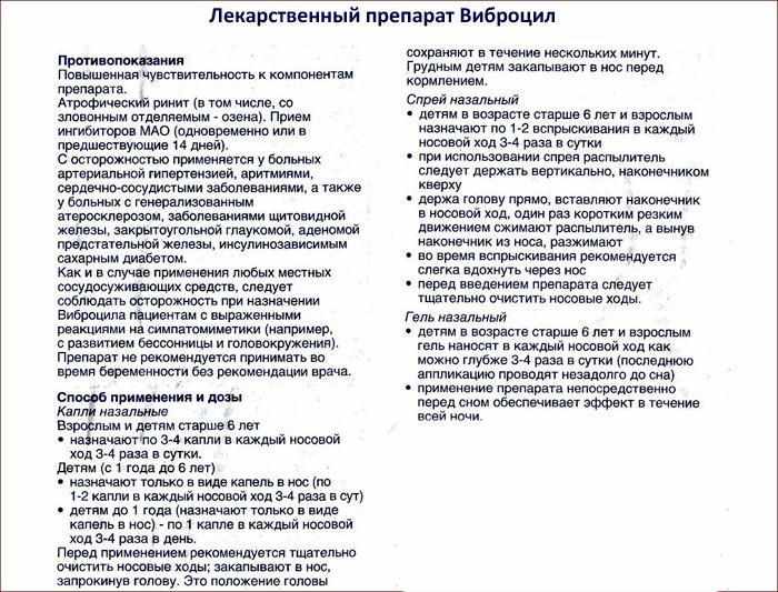 Инструкция к препарату Виброцил