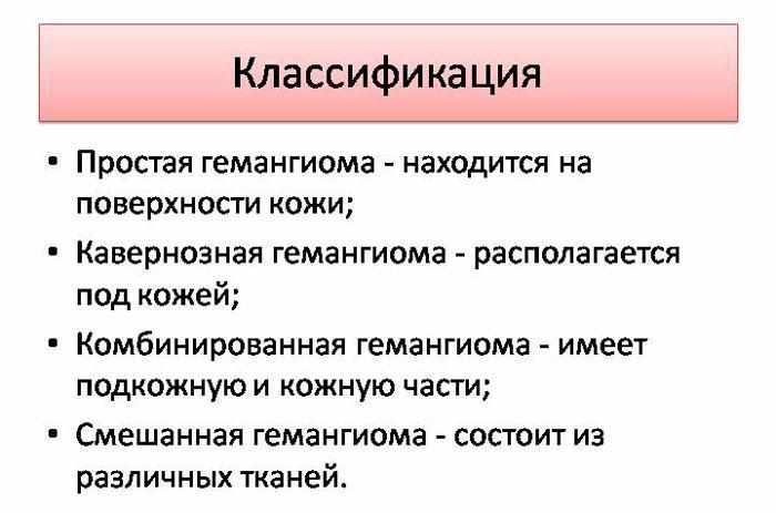 Классификация гемангиом