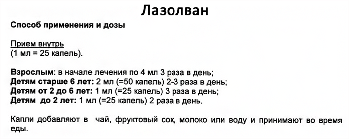 способ применения и дозы лекарства Лазолван
