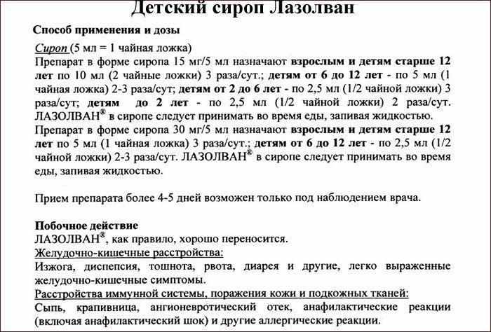 Инструкция к препарату Лазолван
