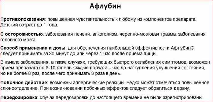 инструкция к препарату Афлубин