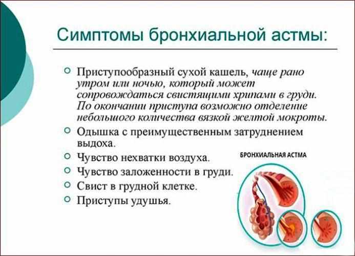 Симптомы бронхиальной астмы